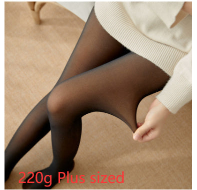 Fleece-lined Thickened Sheer Tights Leggings Transparent One-piece Pantyhose Superb Fleshcolor Pantynose