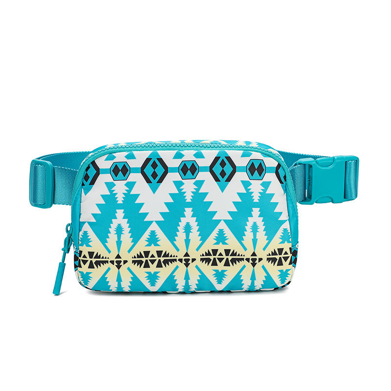 New Bohemian Print Waist Bag With Adjustable Shoulder Strap Fashion Casual Outdoor Running Crossbody Bag For Women