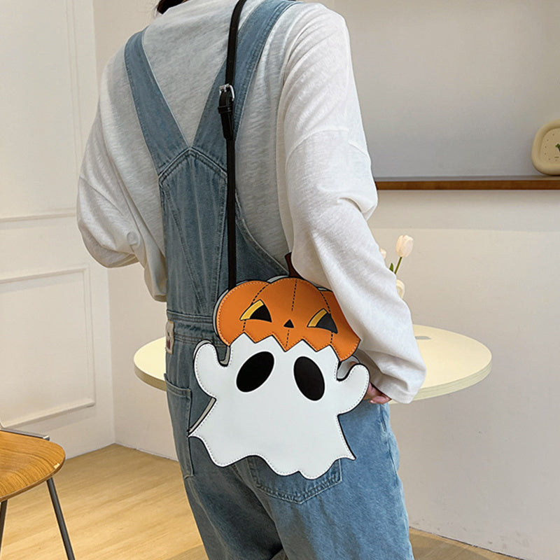 Halloween Shouder Bags Creative 3D Cartoon Pumpkin Ghost Design Cute Bags Women Cell Phone Purses Novelty Personalized Candy Crossbody Bags