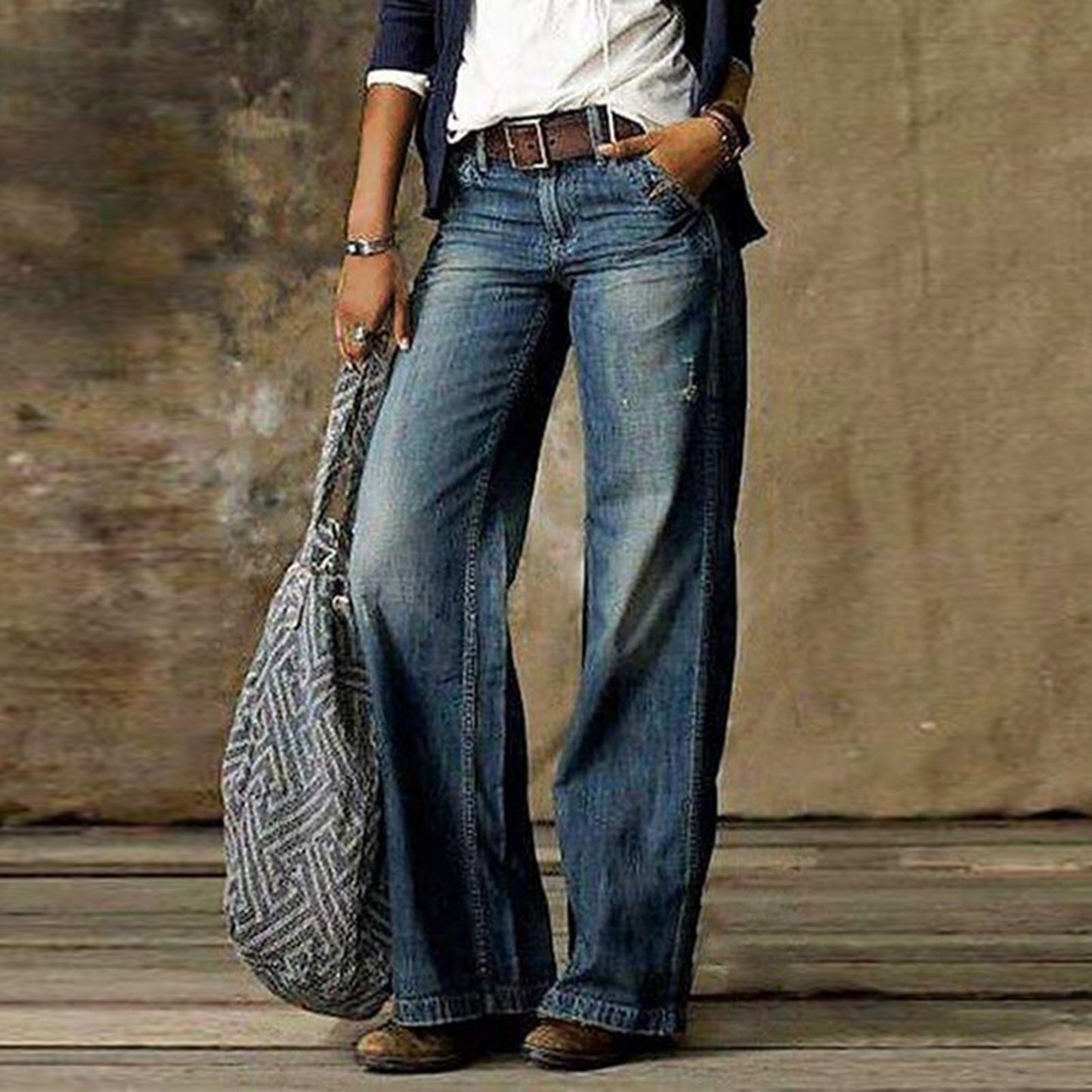 Pocket Casual Fashion Straight-Leg Jeans