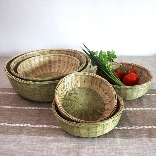 Handmade Woven Products Bamboo Sieve Steamed Bun Storage Basket