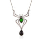 3pcs Halloween Drop-shapedp Spider Necklace Set With Earrings Ring Vintage Necklace Pendant