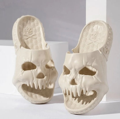 Personalized Skull Design Halloween Slippers Bathroom Indoor Outdoor Funny Slides Beach Shoes