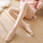 Fleece-lined Thickened Sheer Tights Leggings Transparent One-piece Pantyhose Superb Fleshcolor Pantynose